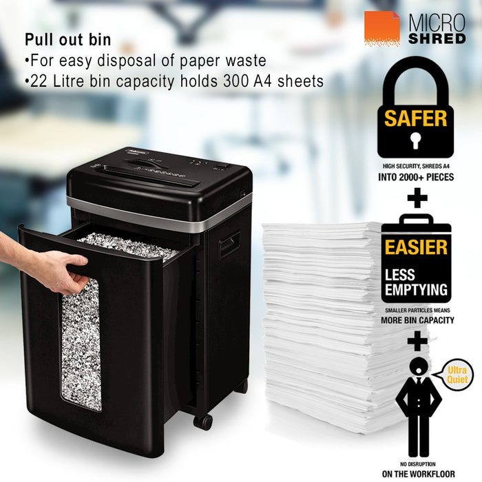 Best Value Fellowes Powershred 450M Paper Shredder, 9 Sheet Micro-Cut Shredder For the Small or Home Office With Silent Shred Technology