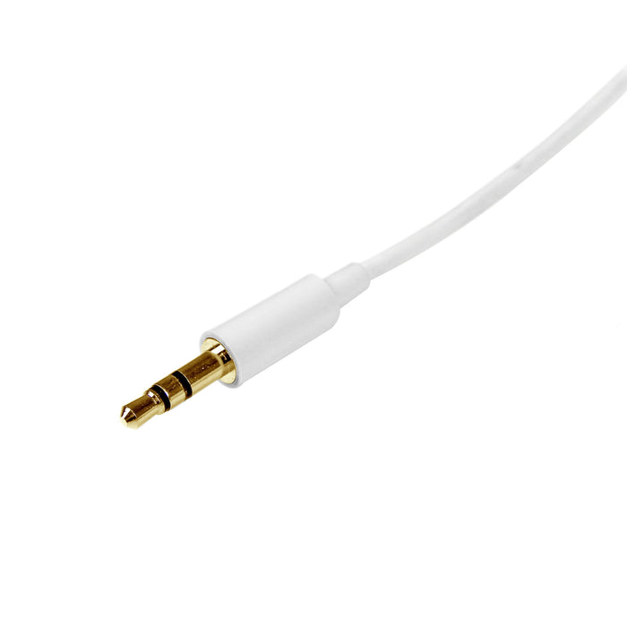 Best Value StarTech 2m 3.5mm Male to Male Slim Stereo Aux Audio Cable for Headphone - White