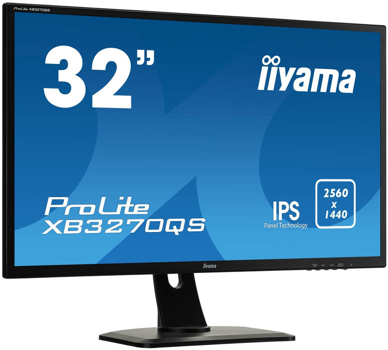 Best Value iiyama XB3270QS-B1 32" Prolite Height Adjustable IPS WQHD LED Monitor - Black