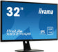 Best Value iiyama XB3270QS-B1 32" Prolite Height Adjustable IPS WQHD LED Monitor - Black