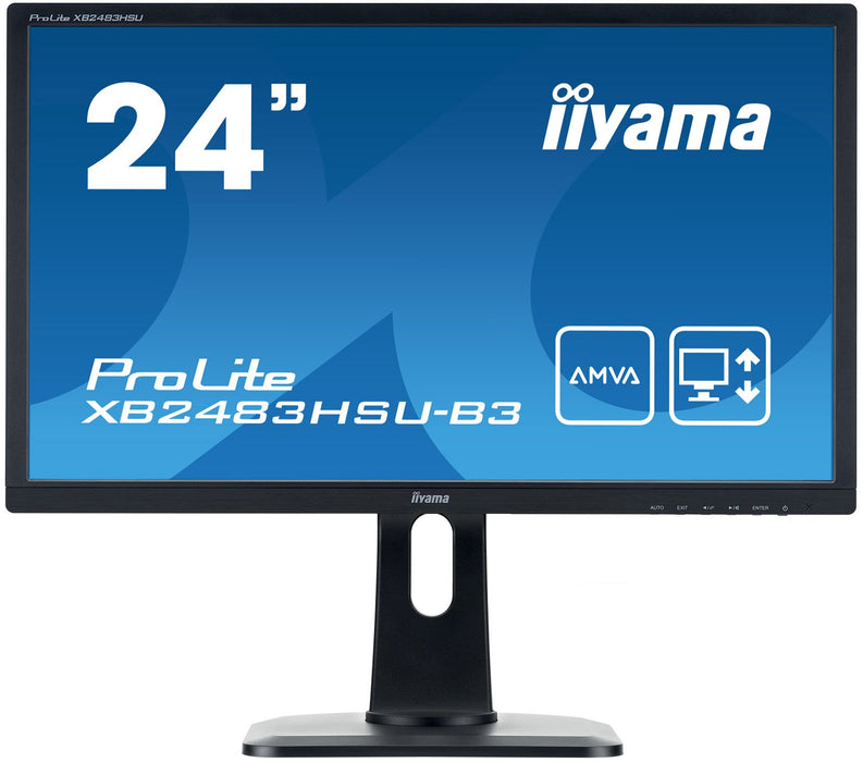 Best Value iiyama XB2483HSU-B3 24" ProLite Height Adjustable AMVA HD LED Monitor with USB - Black