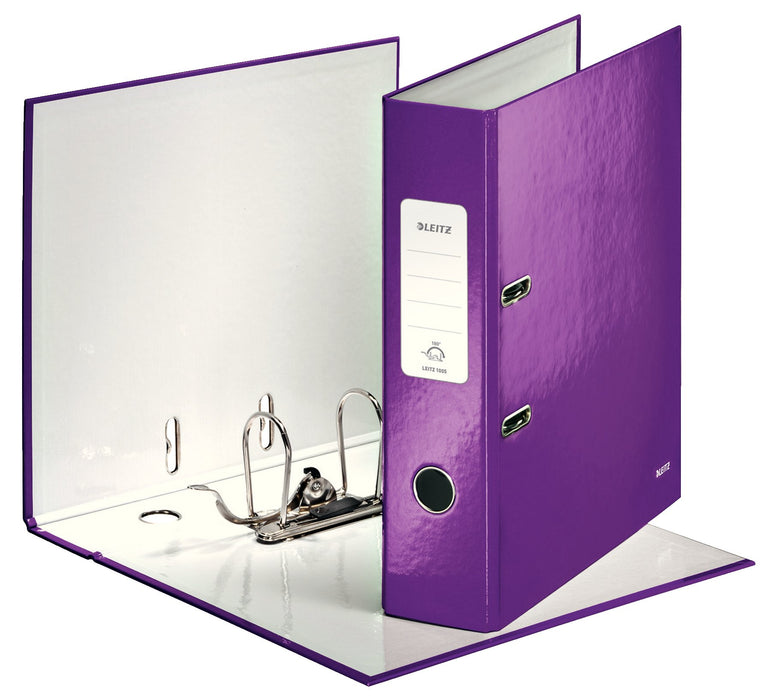 Best Value Leitz Lever Arch File, Pack of 10, Purple, A4, 80mm Spine, WOW Range, 10050062