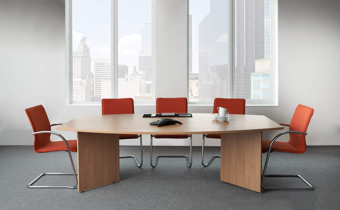 Dams International Rectangular Boardroom Table with White MFC Top and White Frame EB20WH 2000 x 1000 x 725 mm