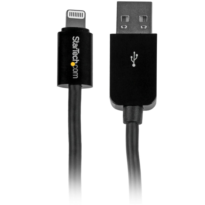 Best Value StarTech.com USBLT3MB 3 m (10 ft) Long Black Apple 8-Pin Lightning Connector to USB Cable for iPhone/iPod/iPad, Charge and Sync Cable