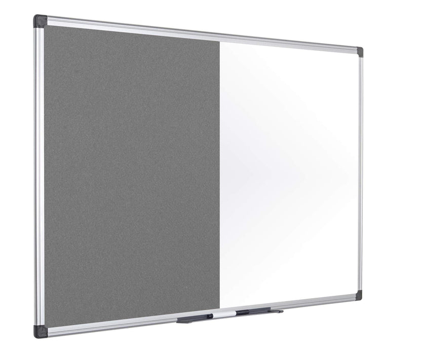 Best Value Bi-Office Combination Board Maya, Grey Felt/Magnetic, Aluminium Frame, 180 x 120 cm