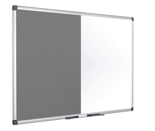 Best Value Bi-Office Combination Board Maya, Grey Felt/Magnetic, Aluminium Frame, 120 x 90 cm