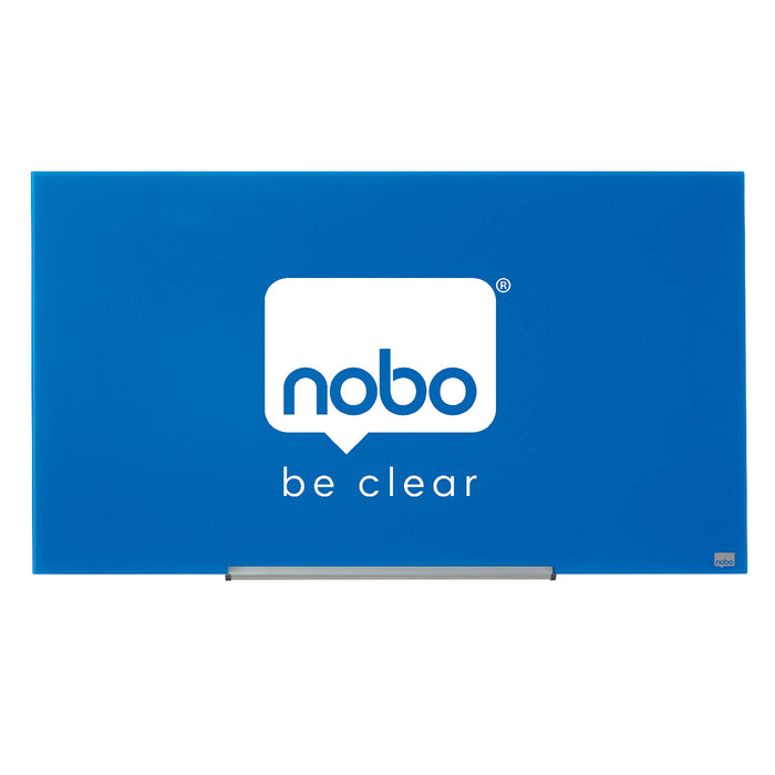 Best Value Nobo Glass Whiteboard, Magnetic, 993 x 559 mm, Includes Marker, Magnets and Fitting Kit, Blue, 1905188