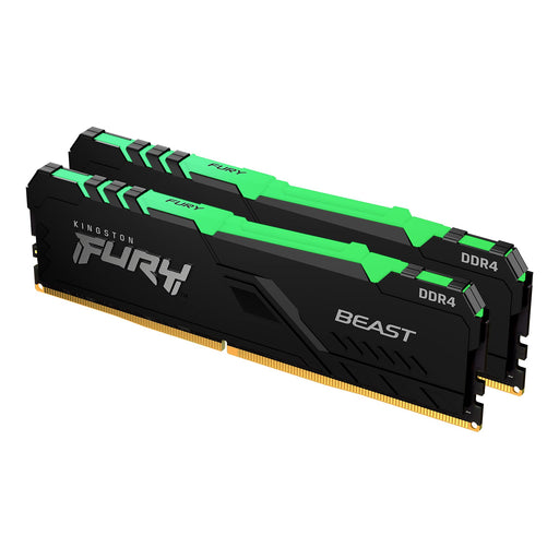 Kingston FURY Beast RGB - DDR4 - kit - 32 GB: 2 x 16 GB - DIMM 288-pin - 2666 MHz / PC4-21300 - CL16 - 1.2 V - unbuffered - non-ECC - black