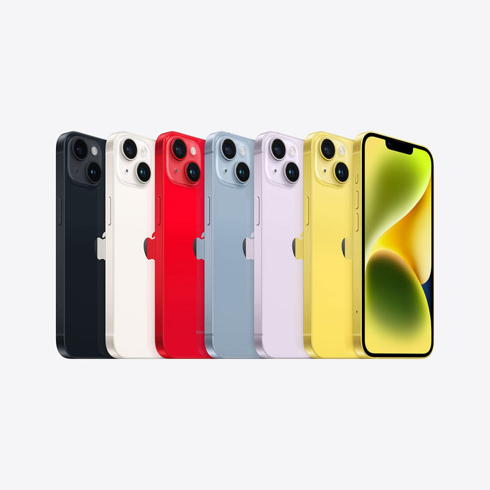 Apple iPhone 14 - 5G smartphone - dual-SIM / Internal Memory 128 GB - OLED display - 6.1" - 2532 x 1170 pixels - 2x rear cameras 12 MP, 12 MP - front camera 12 MP - yellow