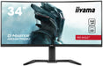 iiyama G-MASTER Red Eagle GB3467WQSU-B5 - LED monitor - curved - 34" - 3440 x 1440 UWQHD @ 165 Hz - VA - 550 cd/m² - 3000:1 - HDR400 - 0.4 ms - 2xHDMI, 2xDisplayPort - speakers - matte black