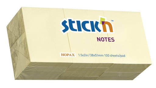 Best Value Stick N 21003 38x51mm Pastel Sticky Note - Yellow (Pack of 12 Pads)