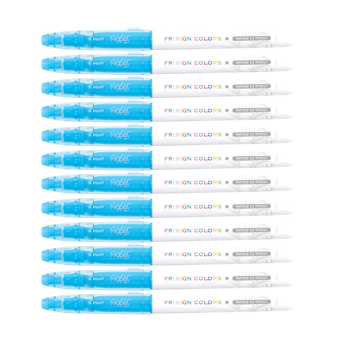 Best Value Pilot Frixion Colors Erasable Fibre Tip Colouring Pen - Light Blue, Pack of 12