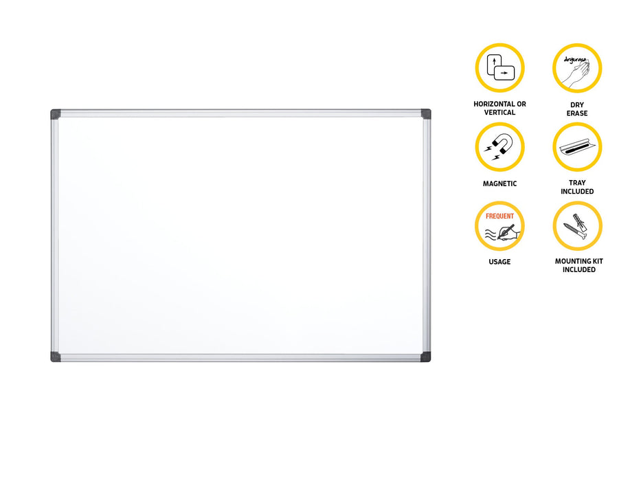 Best Value Bi-Office Whiteboard Maya, Magnetic, Aluminium Frame, 240 x 120 cm