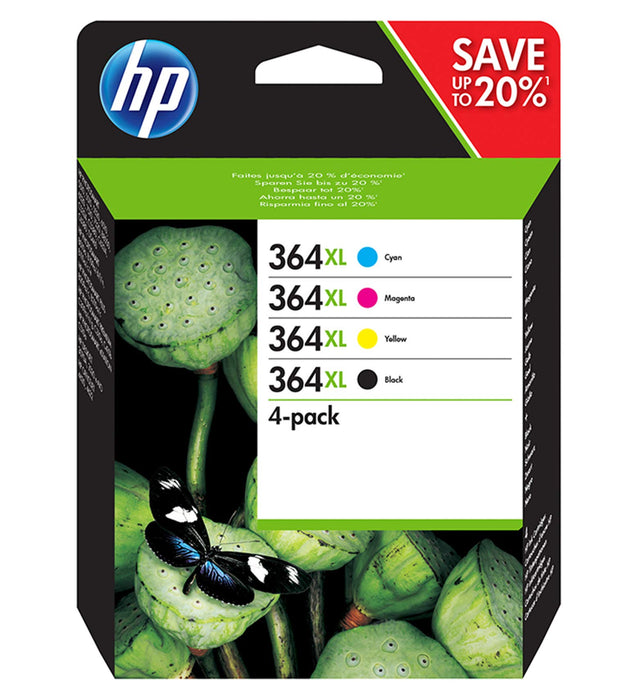 Best Value HP N9J74AE 364XL High Yield Original Ink Cartridges, Black/Cyan/Magenta/Yellow, Pack of 4