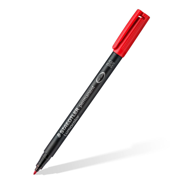 Best Value Staedtler 317-2 Lumocolor Universal Permanent Medium Pens - Red, Pack of 10