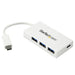 Best Value StarTech.com HB30C3A1CFBW USB C Hub, White, 4 Port USB-C to USB-A (3x) and USB-C (1x), Bus Powered USB Hub, USB-C Hub, Port Expander