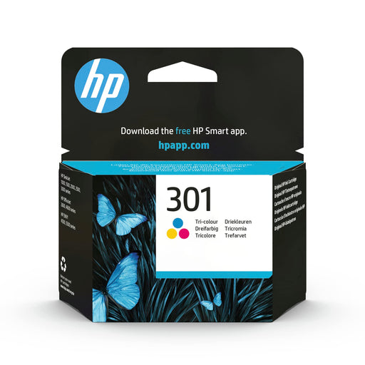 HP 301 - 3 ml - colour (cyan, magenta, yellow) - original - ink cartridge - for Deskjet 1000, 1010, 1050 J410, 1050A J410, 1051A J410, 1055 J410, 1056 J410, 1510, 1512