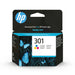 HP 301 - 3 ml - colour (cyan, magenta, yellow) - original - ink cartridge - for Deskjet 1000, 1010, 1050 J410, 1050A J410, 1051A J410, 1055 J410, 1056 J410, 1510, 1512