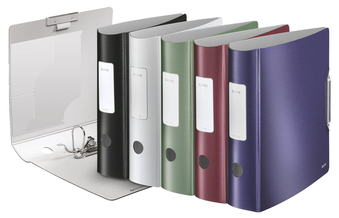 Best Value Leitz Lever Arch File, Assorted, A4, Curved spine 8.2 cm width, Elastic fastening, Light polyfoam, Style Range, 11080099