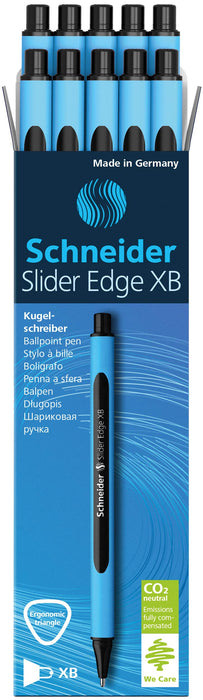 Best Value Schneider 152201 Ballpoint Pen Slider Edge with Cap XB Black Barrel Colour: Cyan-Black Pack of 10