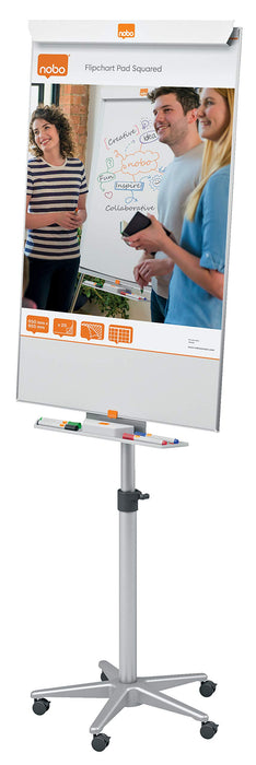 Best Value Nobo Barracuda Mobile Easel Whiteboard Flipchart with Magnetic and Height-Adjustable, 1000 x 700 mm - White