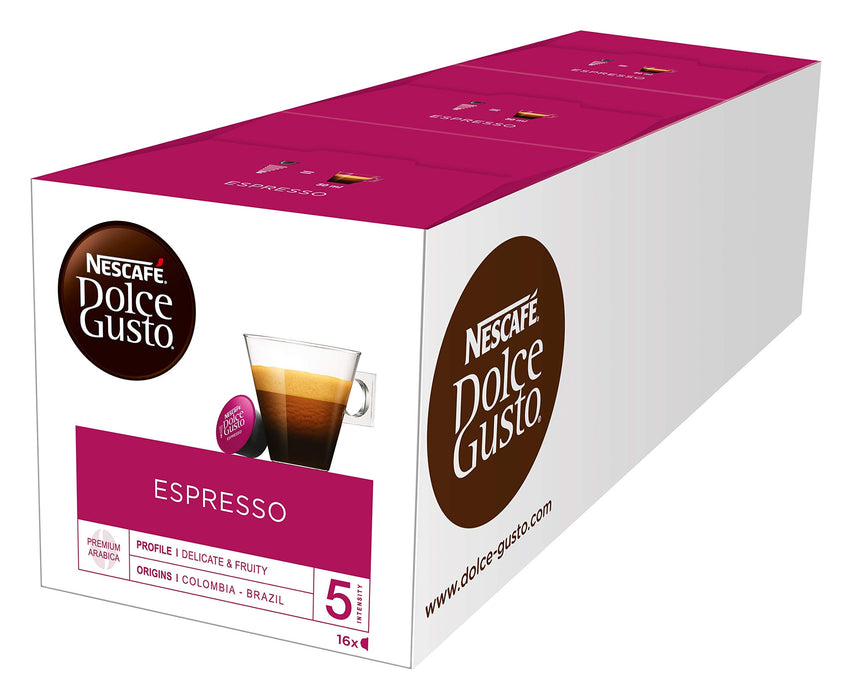 Best Value NESCAF Dolce Gusto Espresso, 16 Capsules (48 Servings, Pack of 3, Total 48 Capsules)