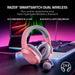 Razer Barracuda X 2022 Wired and Wireless Bluetooth Quartz Pink Gaming Headset