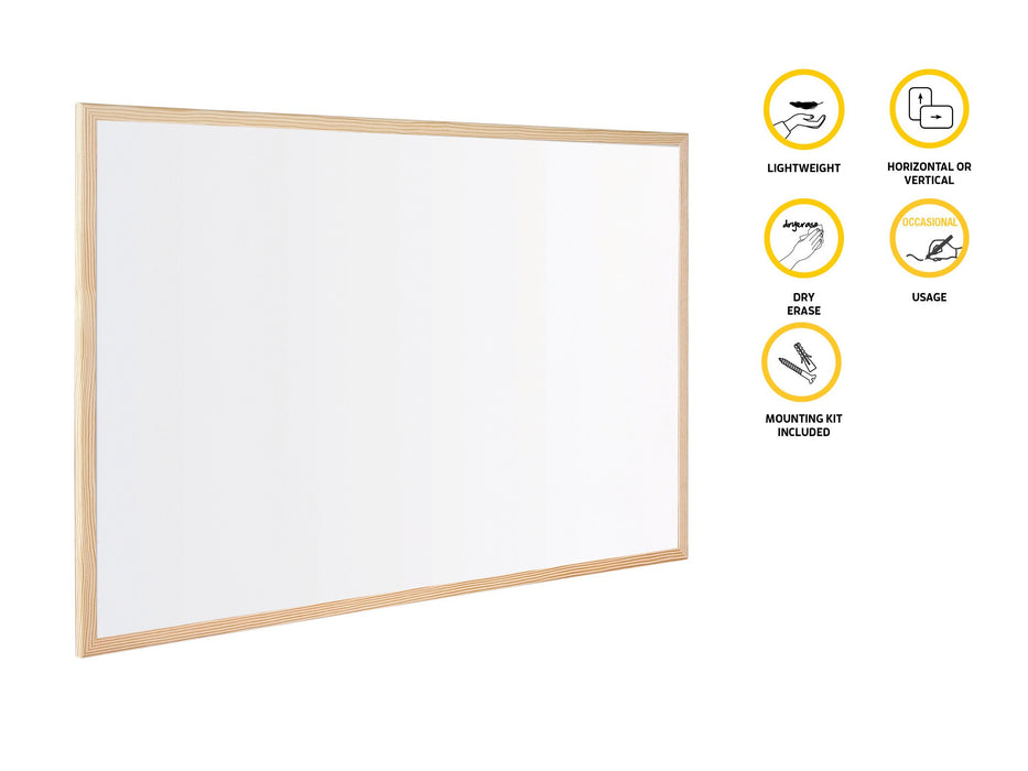 Best Value Bi-Office MP03001010 Whiteboard Budget, Wood Frame, 60 x 40 cm