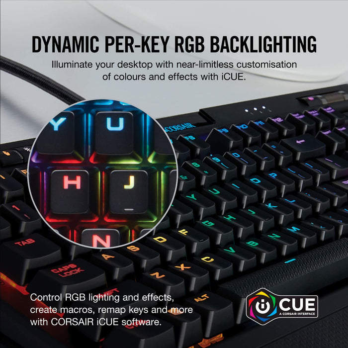 Best Value Corsair K70 RGB MK.2 Mechanical Gaming Keyboard (Cherry MX Silent Switches: Linear and Quiet, Per Key Multi-Colour RGB Backlighting, Aluminium Chassis, QWERTY UK Layout) - Black