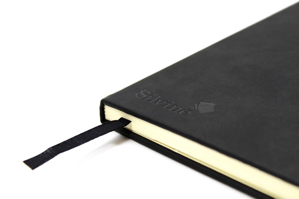 Best Value Silvine A6 Executive Soft Feel Notebook Black. 160 Pages (80 Sheets) Ruled 7mm feint. Ref 196BK