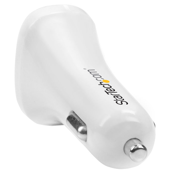 Best Value StarTech.com Dual Port USB Car Charger - High Power 24W/4.8A - White- 2-Port USB Car Charger - Charge two tablets at once (USB2PCARWHS)