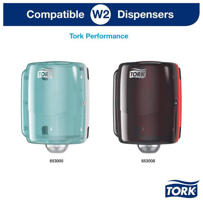 Best Value Tork 130041 Wiping Paper Plus Combi Roll / Wiping Paper Rolls Suitable for W1 and W2 Wipers System Dispensers / Extra Strong Paper Towel Roll / White / 2 x 255m /  26.2cm