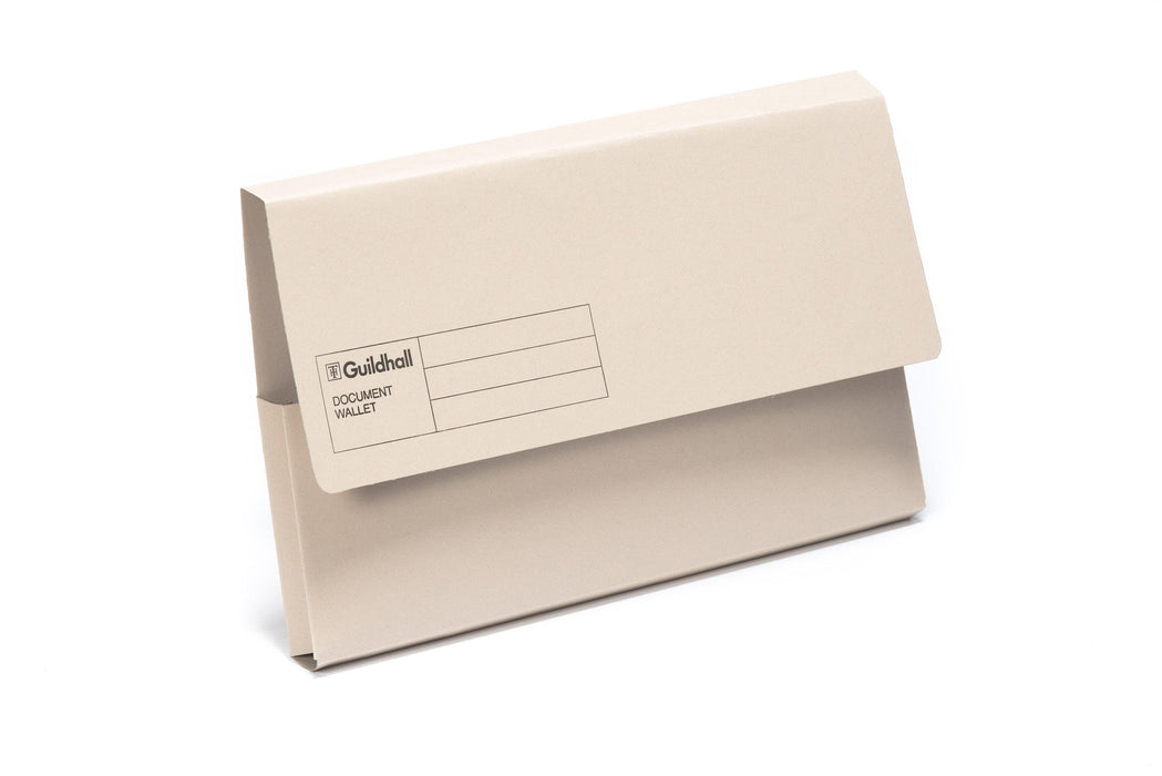 Best Value Exacompta Guildhall Document Wallets, 285 gsm, Foolscap - Buff, Pack of 50