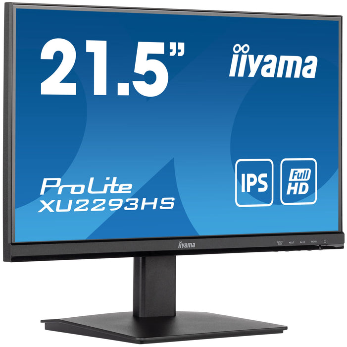 iiyama ProLite XU2293HS-B5 - LED monitor - 22" (21.5" viewable) - 1920 x 1080 Full HD (1080p) @ 75 Hz - IPS - 250 cd/m² - 1000:1 - 3 ms - HDMI, DisplayPort - speakers - matte black