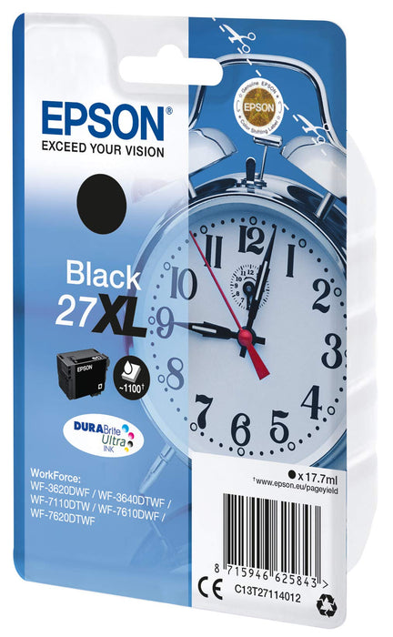 Best Value Epson Alarm Clock No.27 XL Series High Capacity Ink Cartridge - Black