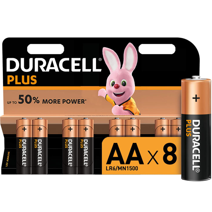 Best Value Duracell Plus AA Alkaline Batteries, 1.5 V LR06 MX1500, Pack of 8