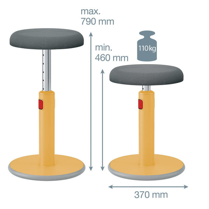 Leitz Ergo Cosy Active Sit Stand Stool Warm Yellow 65180019