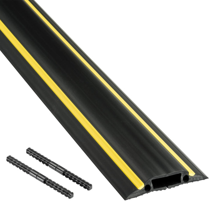 Best Value Floor Cable Protector, D-Line, FC83H Medium Duty, Linkable Floor Cable Cover, Protect Cables & Prevent a Trip Hazards - 1.8 meter (L) - Cable Cavity 30mm (W) x 10mm (H) - Black & Yellow