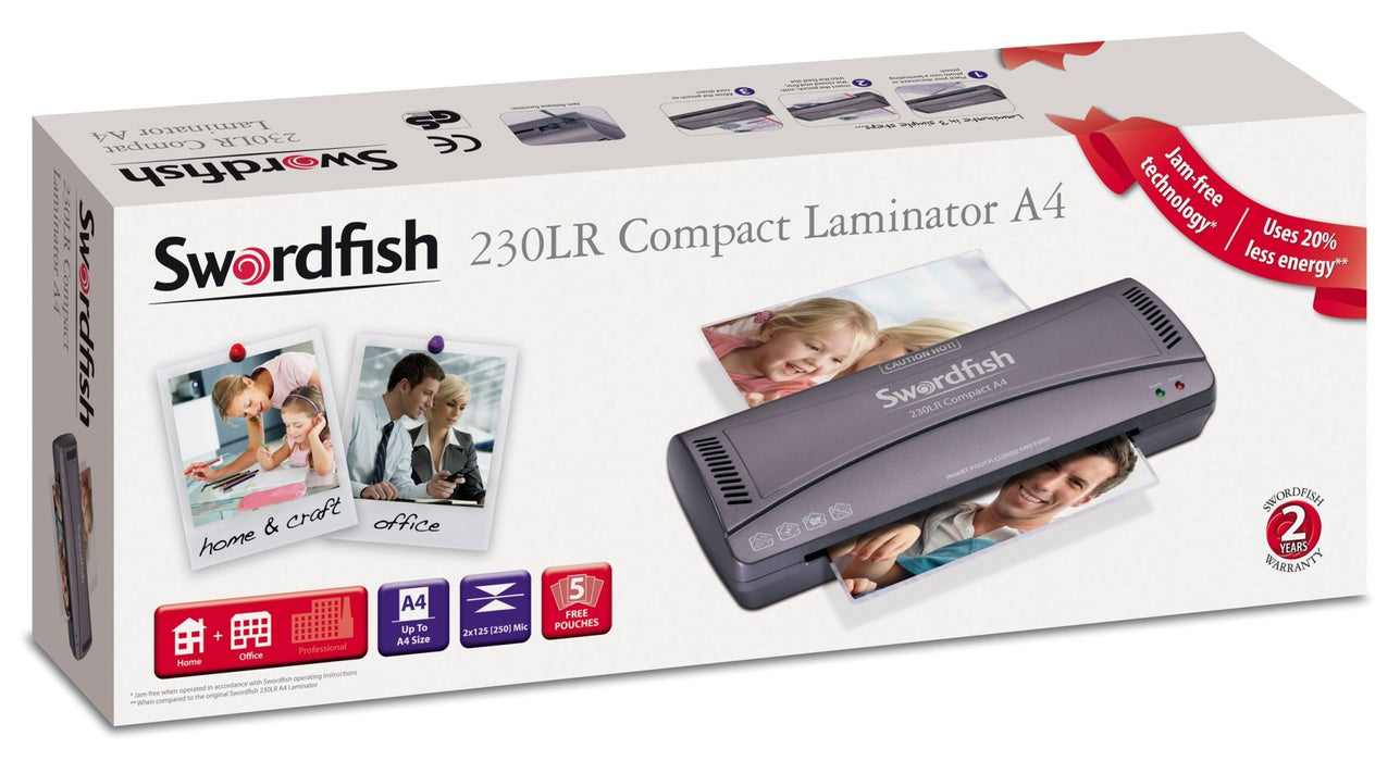 Swordfish 230LR 35 x 14.5 x 6.2 cm A4 Laminator 300 mm/min. 3 min warm-up period