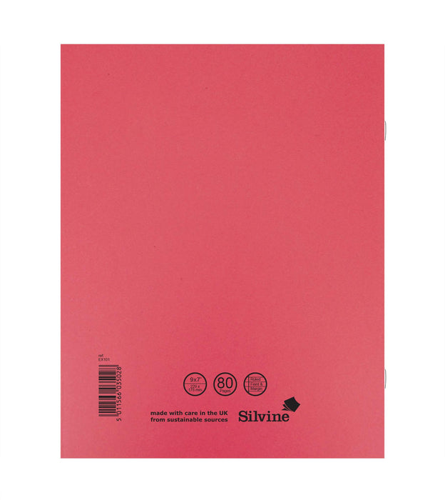 Best Value Silvine Exercise Book Ruled and Margin 80 Pages 229x178mm Red Ref EX101 [Pack of 10]