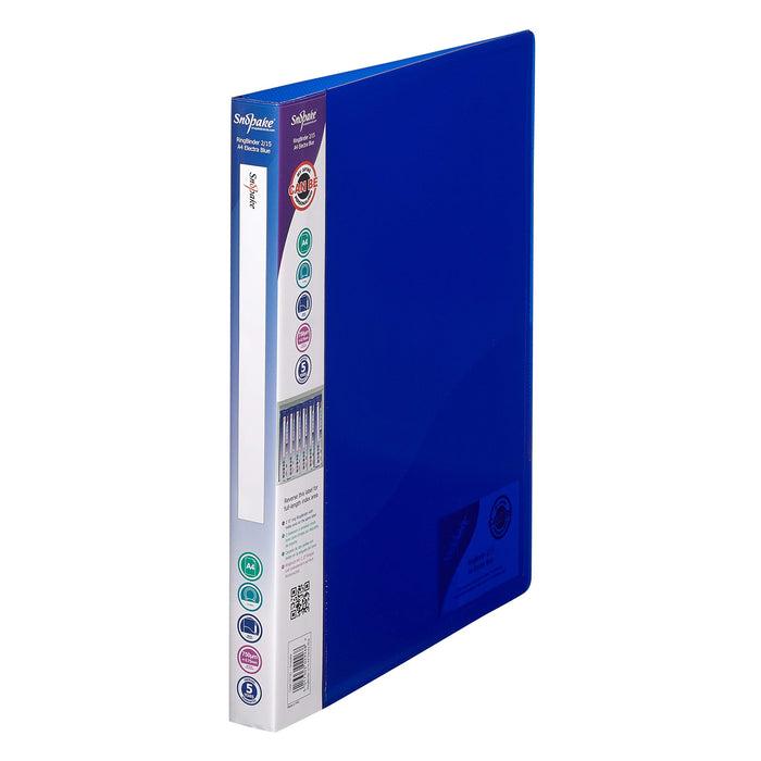 Best Value Snopake 2 Ring 15 mm A4 Electra Blue Ring Binder, O-Ring Ref 10120, Pack of 10