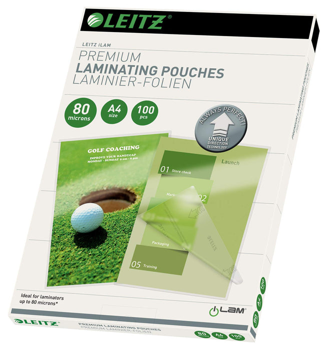 Best Value Leitz 74780000 Laminating Pouches Made of 80 Micron Thick Material (Transparent, Glossy, A4 and UDT) - Pack of 100