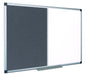 Best Value Bi-Office Combination Board Maya, Grey Felt/Melamine, Aluminium Frame, 180 x 120 cm