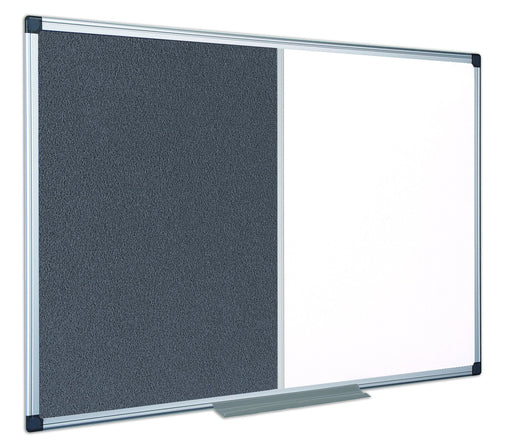 Best Value Bi-Office Combination Board Maya, Grey Felt/Magnetic, Aluminium Frame, 180 x 120 cm