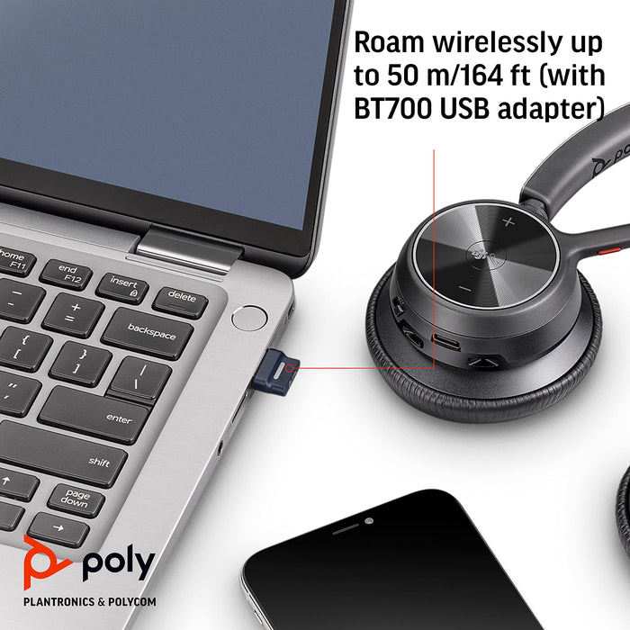 Poly Voyager 4320 UC Bluetooth USB A Headset with Charging Stand