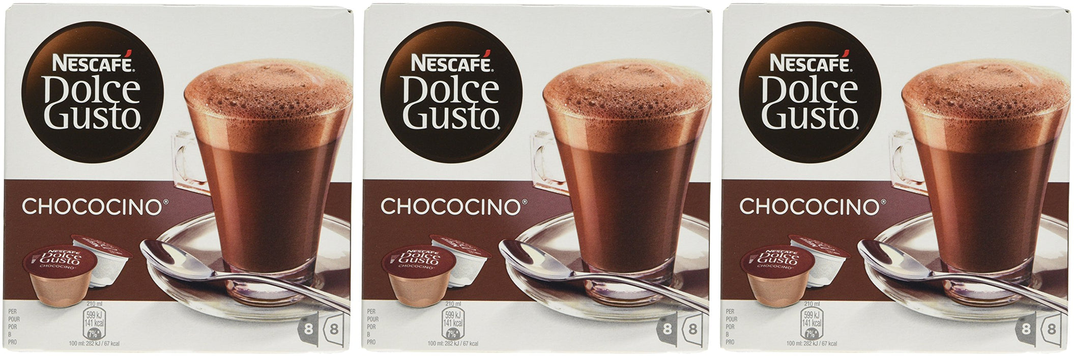 Best Value NESCAF Dolce Gusto Chococino Coffee Pods, 16 Capsules (24 Servings, Pack of 3, Total 48 Capsules)