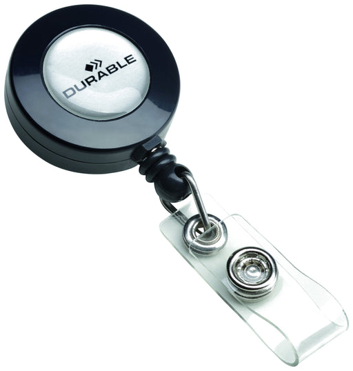 Best Value Durable Badge Reel for Punched Clip Holes 800mm Charcoal Ref 8152 [Pack of 10]