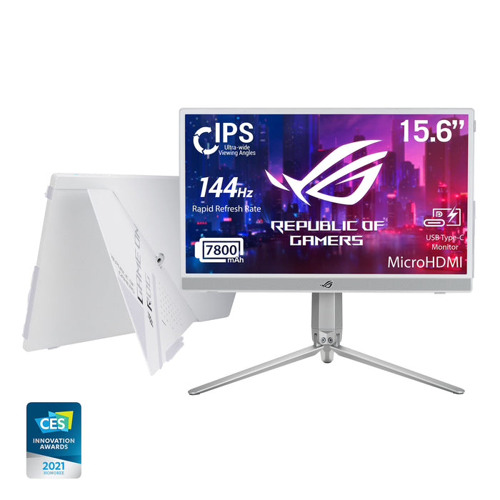 ASUS ROG Strix XG16AHP-W - LED monitor - gaming - 15.6" - portable - 1920 x 1080 Full HD (1080p) @ 144 Hz - IPS - 300 cd/m² - 800:1 - 3 ms - Micro HDMI, USB-C - speakers