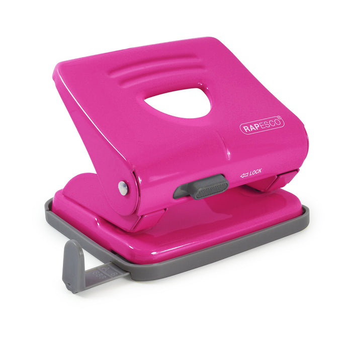 Best Value Rapesco 1360 825 2-Hole Metal Punch, 25 sheet Capacity - Hot Pink