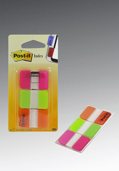 Best Value Post-It 686PGO Index Strong Filing Tabs, Pink/Green/Orange (22 of each colour)